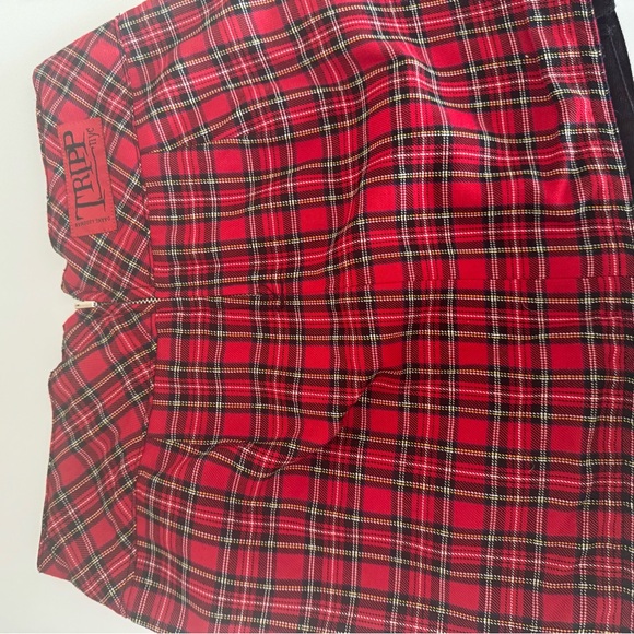 Red Plaid Skirt with Black Accents - Picture 2 of 3